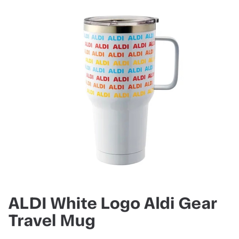 ALDI Gear 2023 28oz. Stainless Steel Travel Mug Tumbler White NEW  #aldigear